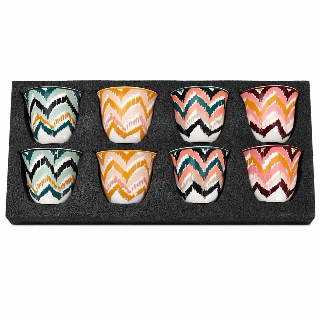 Подаръчен комплект Boho Wave Ceramic Teacup 8Pcs за чай еспресо