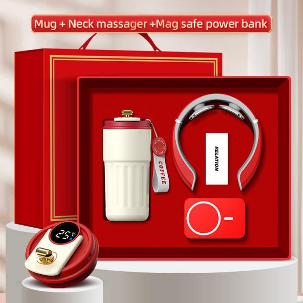 Персонализирано лого 3-в-1 подаръчна кутия чаша масажор Power Bank
